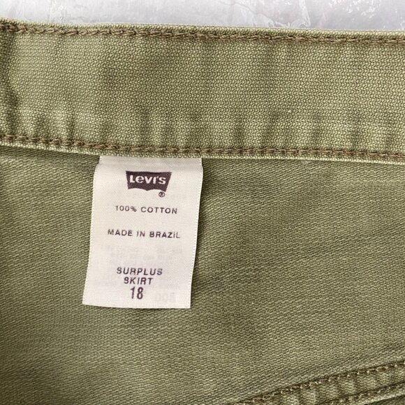 Levi's Surplus Olive Green Maxi Pencil Skirt Women's 18 Grunge Skate Board - Picture 4 of 9